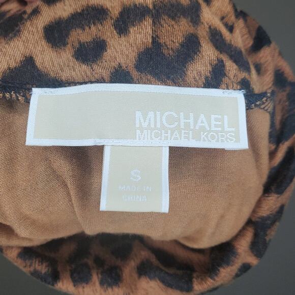 Michael Kors Leopard Print Turtleneck Top Small - Picture 5 of 7